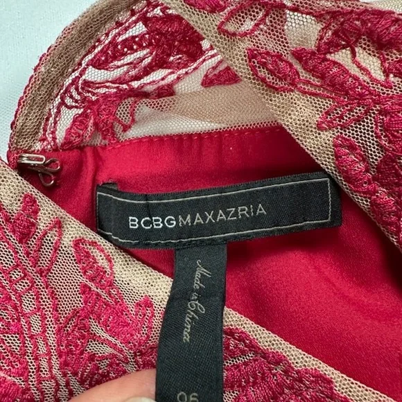 BCBGmaxazria Kinsley pink Turkish Rose asymmetrical mini dress. Size 6 - Picture 11 of 11